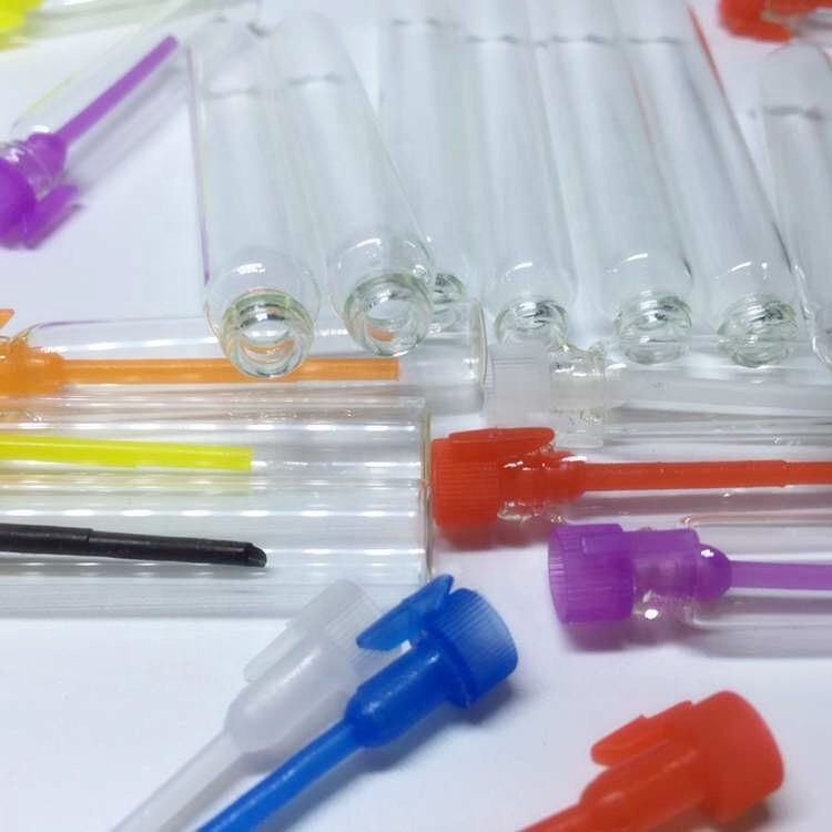 Wholesales mini cosmetic sample tester tube 0.5ml 1ml 2ml 3ml clear perfume glass vials for trial