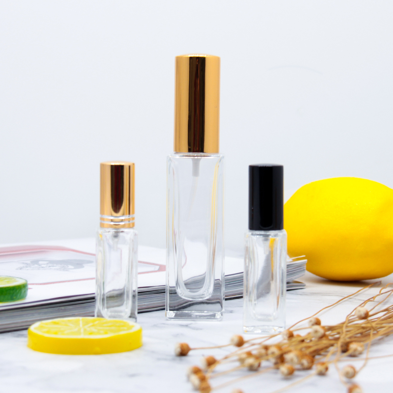 Whosale 10Ml Square Clear Roller Glass Bottle 100ML Perfume Essential Oil Roll On Cube Glass Bottle