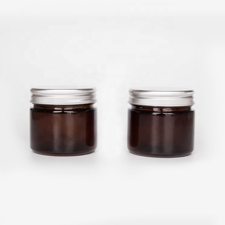 Wide Mouth 150ml Brown Glass Candle Jar With Screw Lids Home Decoration