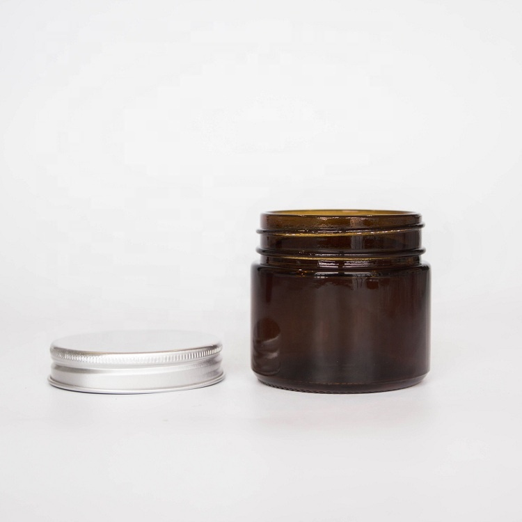 Wide Mouth 150ml Brown Glass Candle Jar With Screw Lids Home Decoration