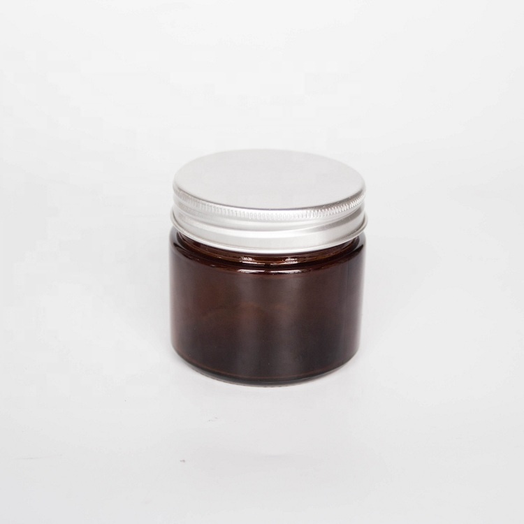 Wide Mouth 150ml Brown Glass Candle Jar With Screw Lids Home Decoration