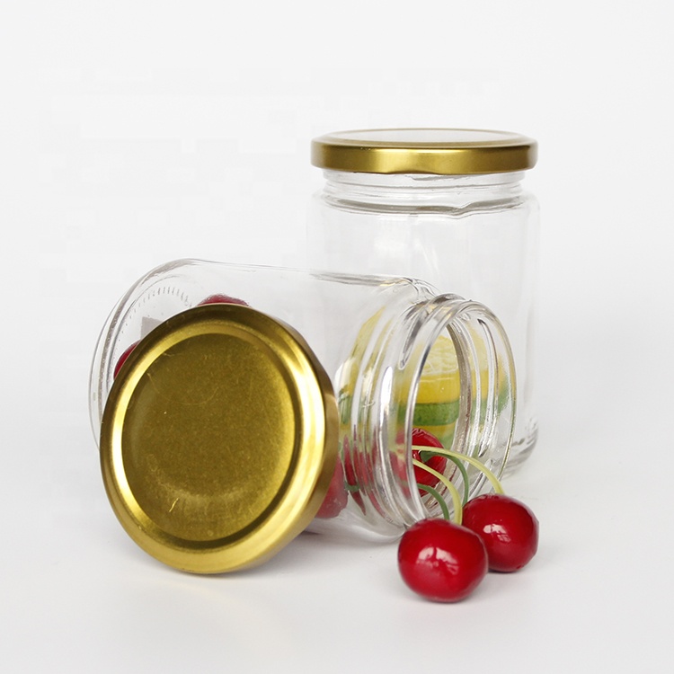 Wide Mouth 16oz 500ml Round Glass Jar With Metal Lug Lid For Peanut Butter Jam Storage