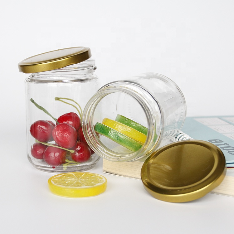 Wide Mouth 16oz 500ml Round Glass Jar With Metal Lug Lid For Peanut Butter Jam Storage