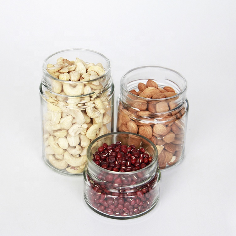 Wide Mouth 212ml 314ml Round Straight Sided Strawberry Jam Glass Package Container With Lid