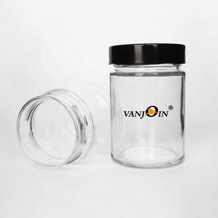 Wide Mouth 212ml 314ml Round Straight Sided Strawberry Jam Glass Package Container With Lid