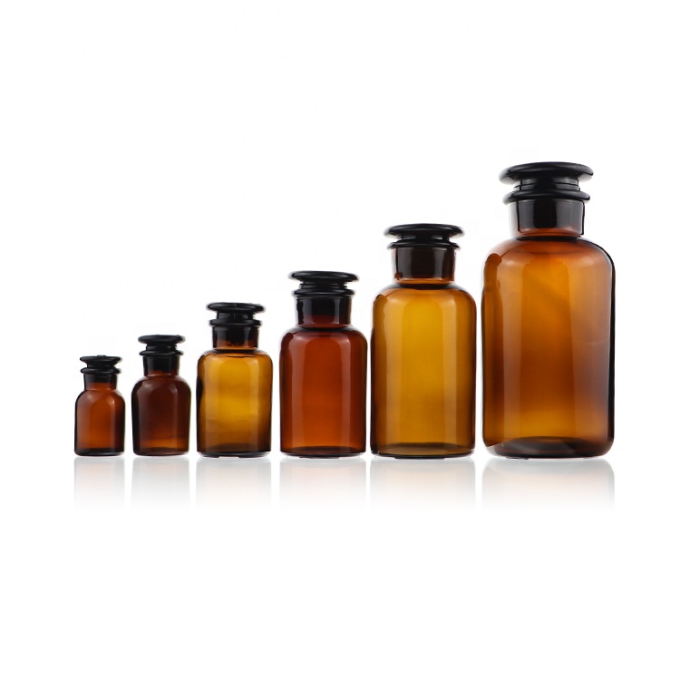 Wide Mouth 30ml 60ml 125ml 250ml 500ml Chemical Laboratory Pharmacy Reagent Glass bottle