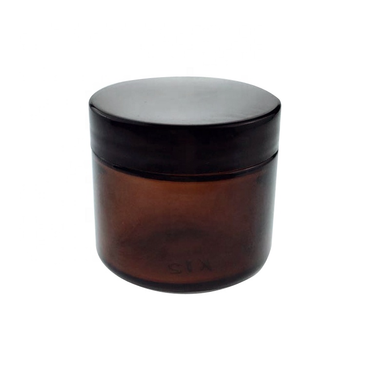 Wide Mouth 4OZ Empty Airtight Storage Amber Glass Jar with metal Lid