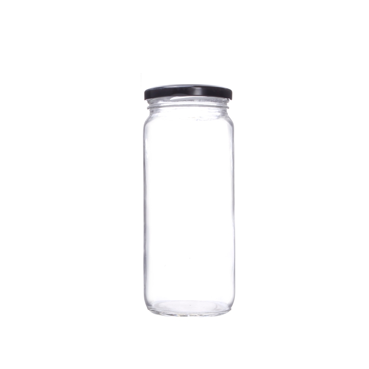 Wide Mouth 500ml Glass Juice Bottle Round Shape Cold Pressed Juice Bottle with Cap