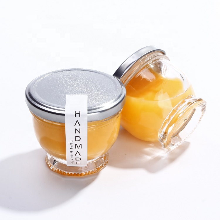 Wide Mouth 75ml 100ml Glass Jelly Jar With Screw Lid For Pudding Butter Yogurt Storage