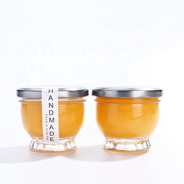 Wide Mouth 75ml 100ml Glass Jelly Jar With Screw Lid For Pudding Butter Yogurt Storage