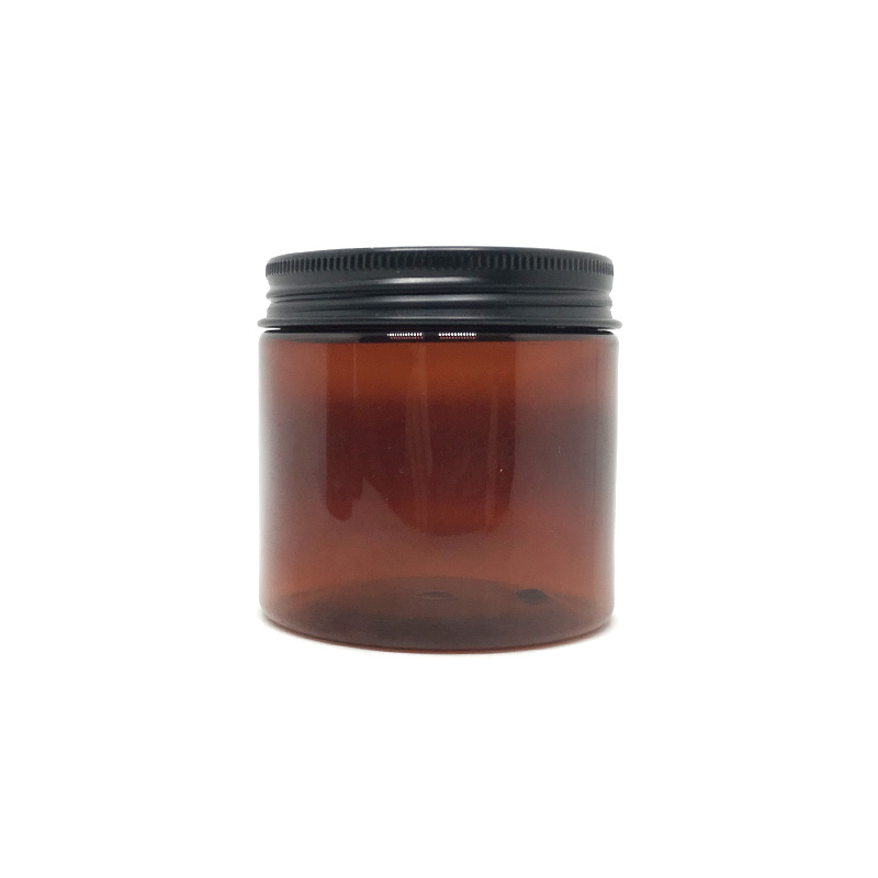 Wide Mouth 8 oz 500ml Clear Food Plastic PET Jar With Aluminum Lid