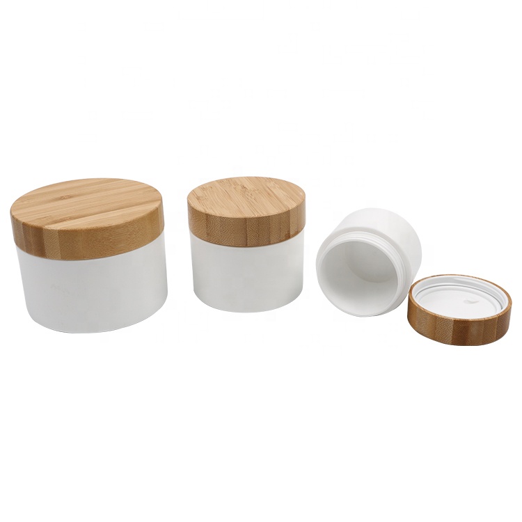 Wide Mouth Bamboo Jars Cosmetic Container Cream Jar With Pp Plastic Inner And Bamboo Lid
