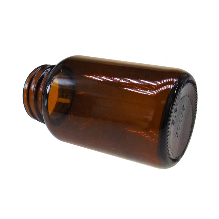 Wide Mouth Boston Round 200ml Amber Glass Tablet Bottle