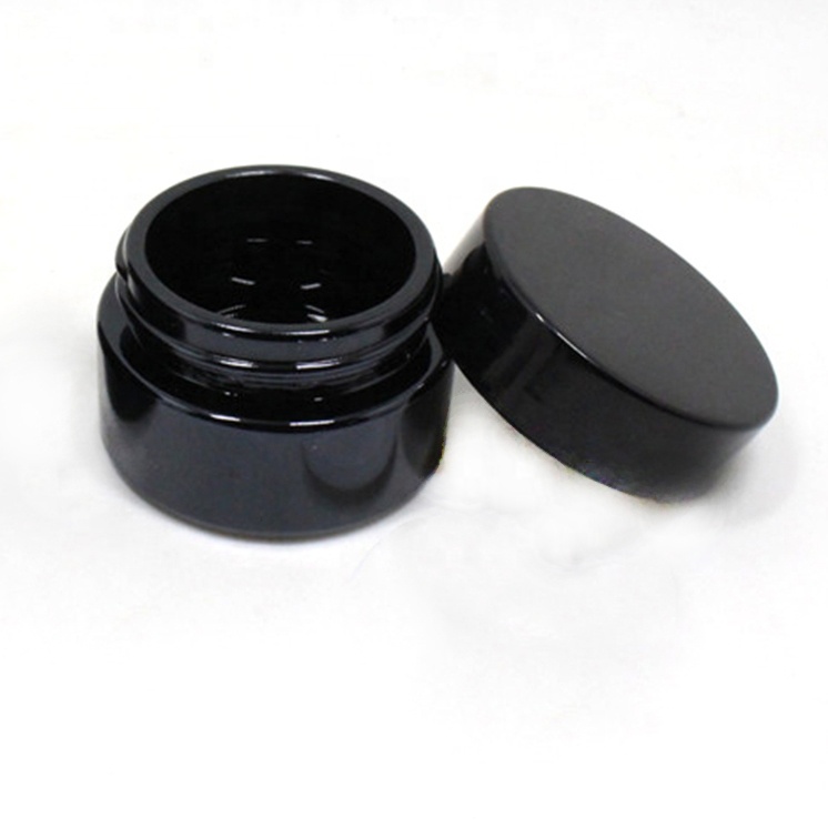 Wide Mouth Cream Glass Dark UV Jar For Skin Care Use Black Glass Cosmetic Jars With Tamper Cap
