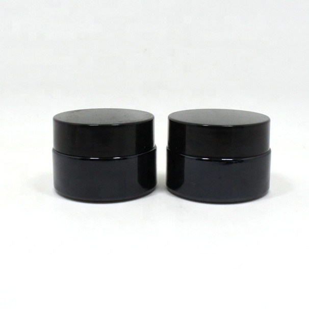 Wide Mouth Cream Glass Dark UV Jar For Skin Care Use Black Glass Cosmetic Jars With Tamper Cap