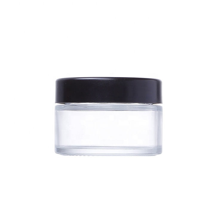 Wide Mouth Empty 4oz 120ml Face Cream Round Glass Jar With Plastic Cap Personal Care