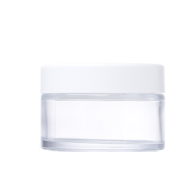 Wide Mouth Empty 4oz 120ml Face Cream Round Glass Jar With Plastic Cap Personal Care