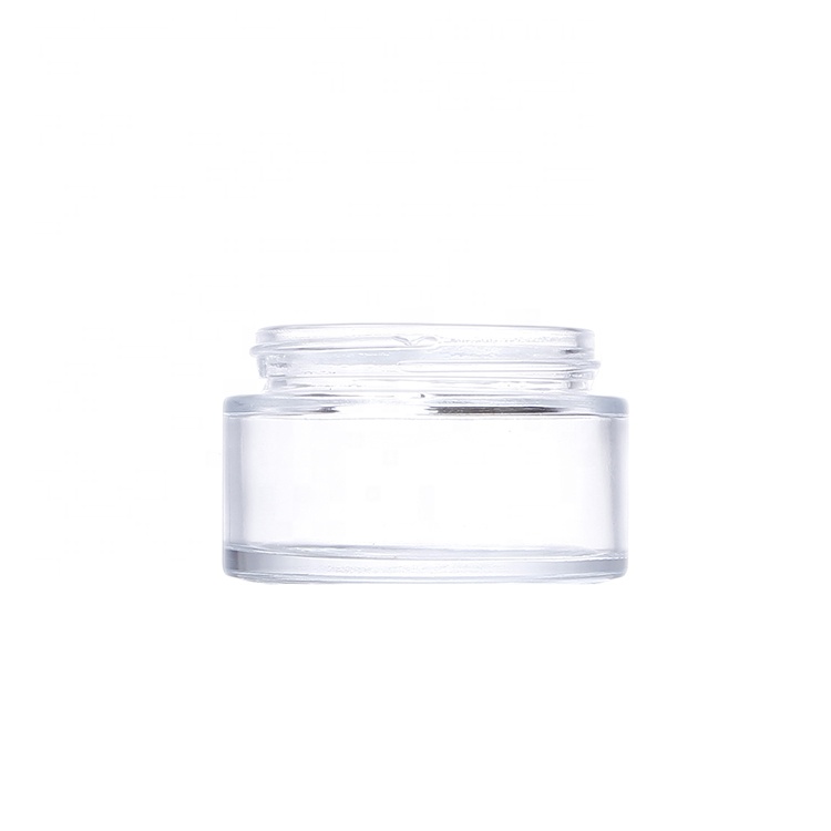 Wide Mouth Empty 4oz 120ml Face Cream Round Glass Jar With Plastic Cap Personal Care