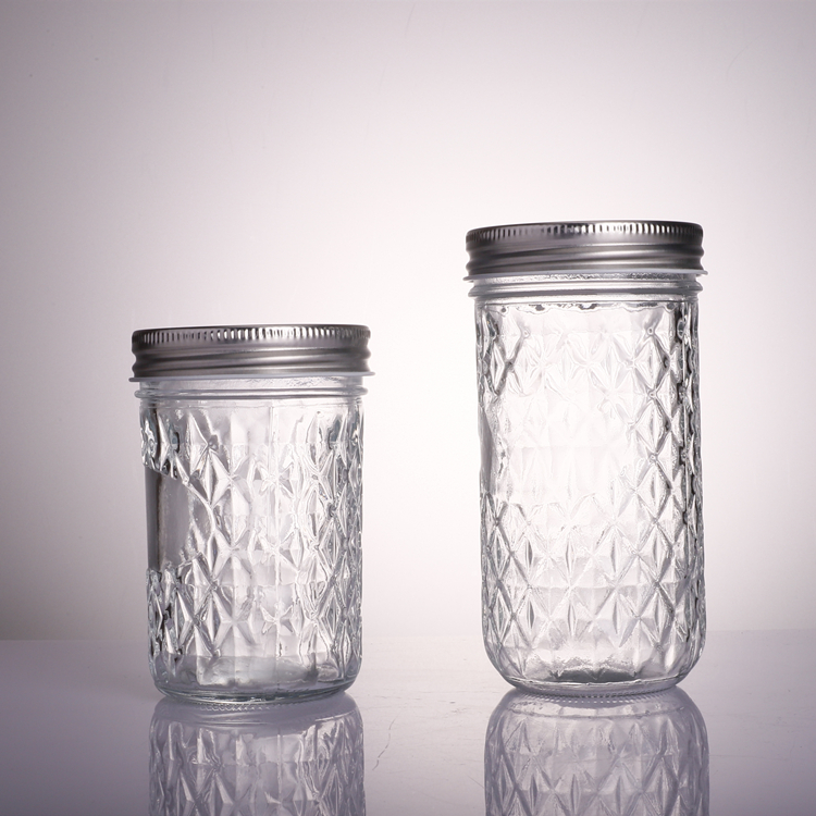 Wide Mouth Glass Manson Jars For Kitchen Storage
