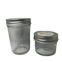 Wide Mouth Glass Mason Jar 100ml 250ml Glass Jelly Jam Jar With Metal Cap And Customized Label