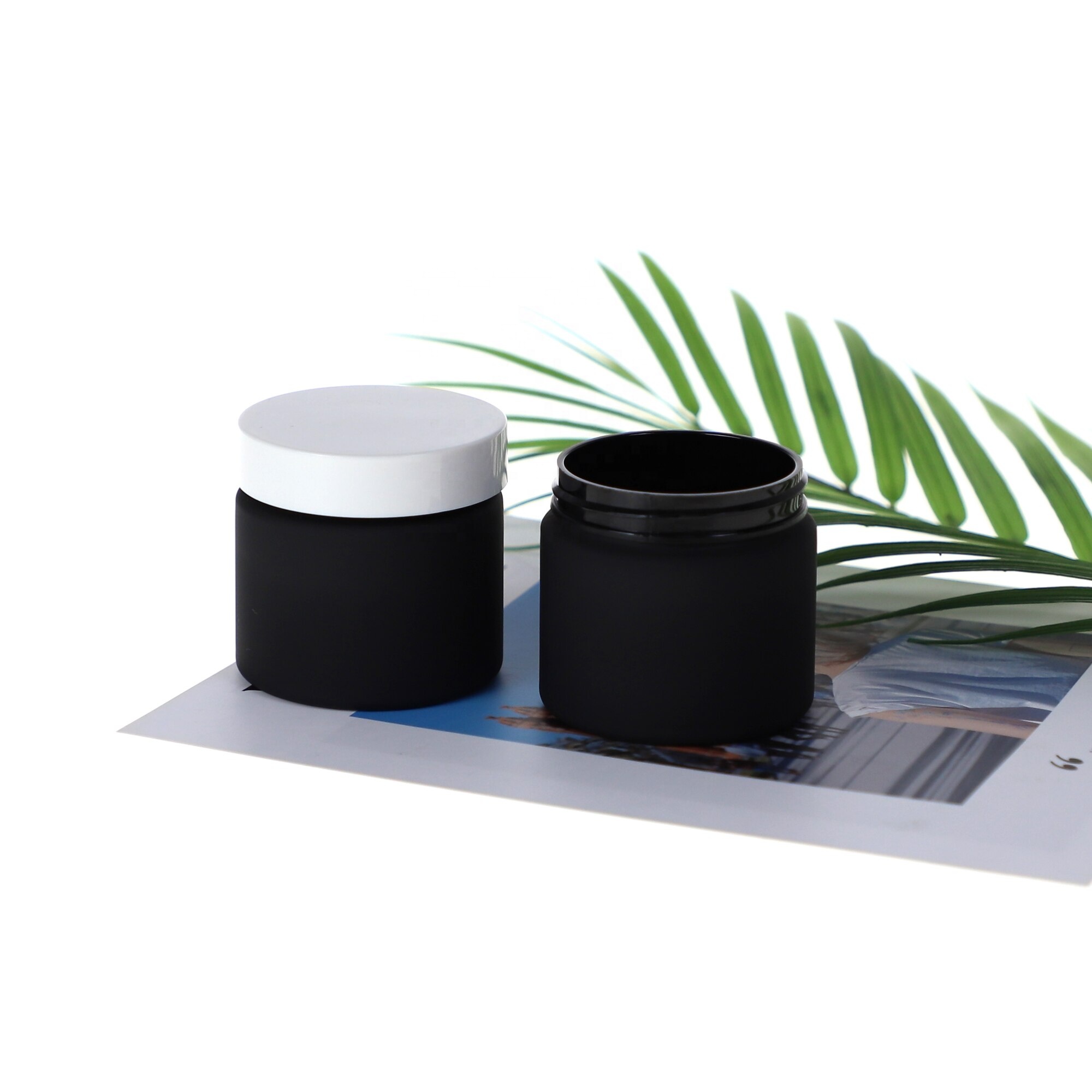 Wide Mouth Matte Black Plastic Storage Jar