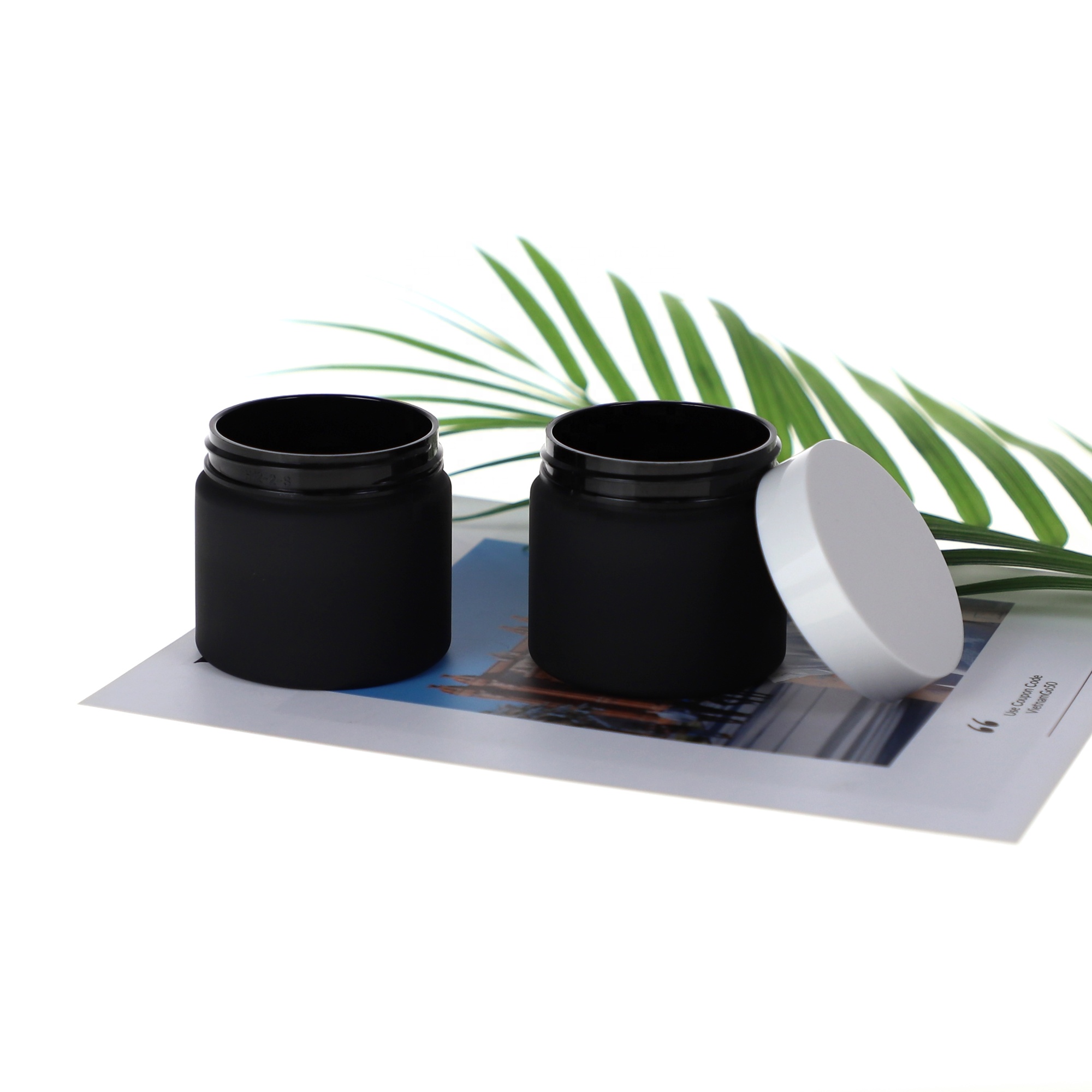 Wide Mouth Matte Black Plastic Storage Jar