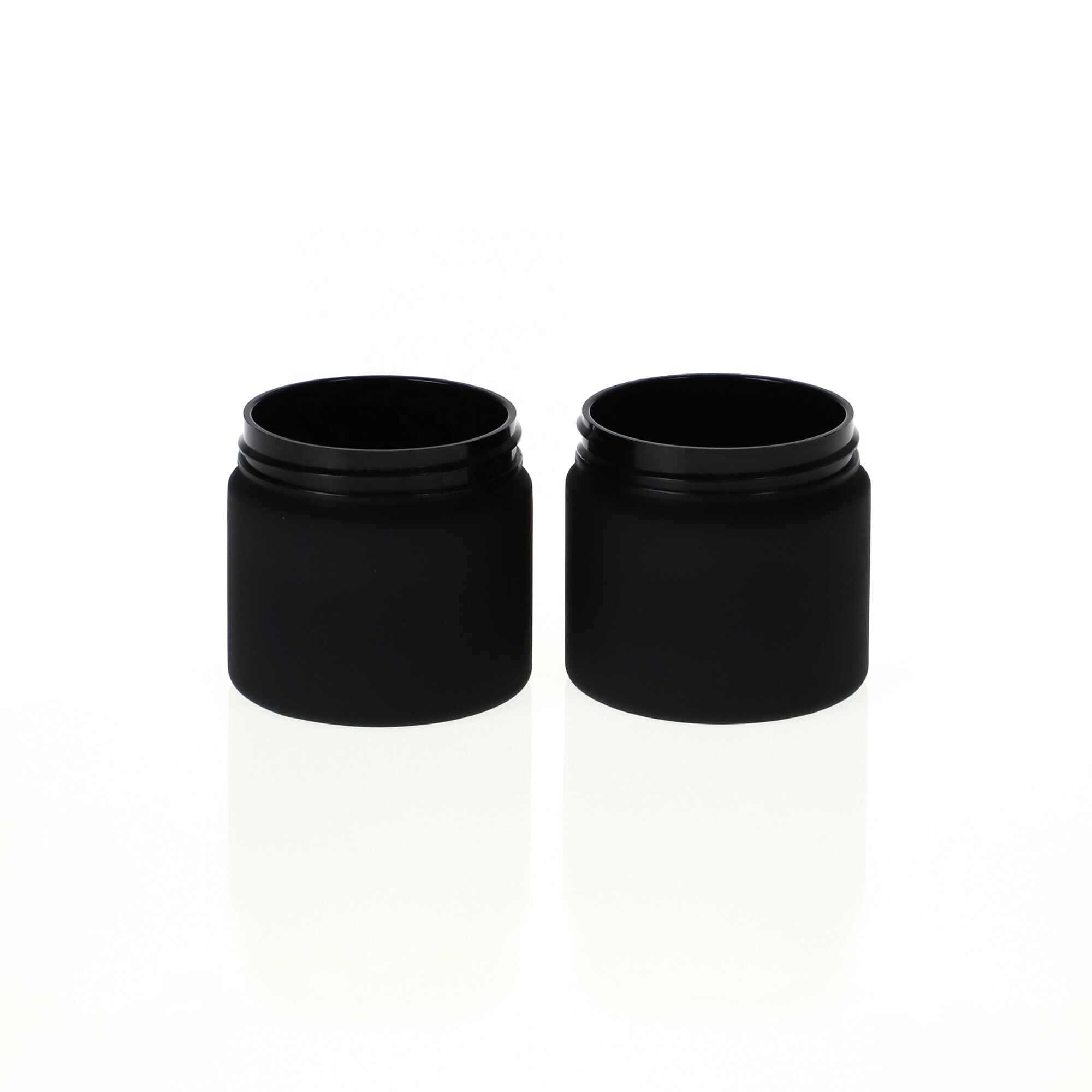 Wide Mouth Matte Black Plastic Storage Jar