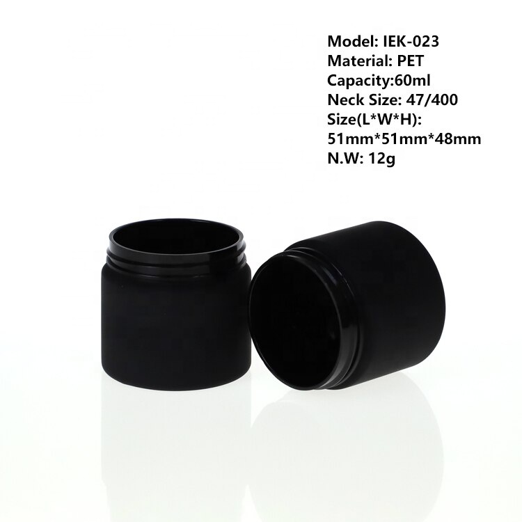 Wide Mouth Matte Black Plastic Storage Jar