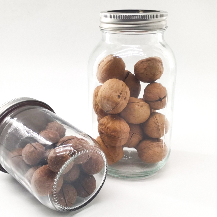 Wide Mouth Metal Cap Small 1000Ml 33.8Oz 2.1Pint 1.06Quart Round Quilted Spice In Bulk Mini Clear Glass Mason Jar With Lids