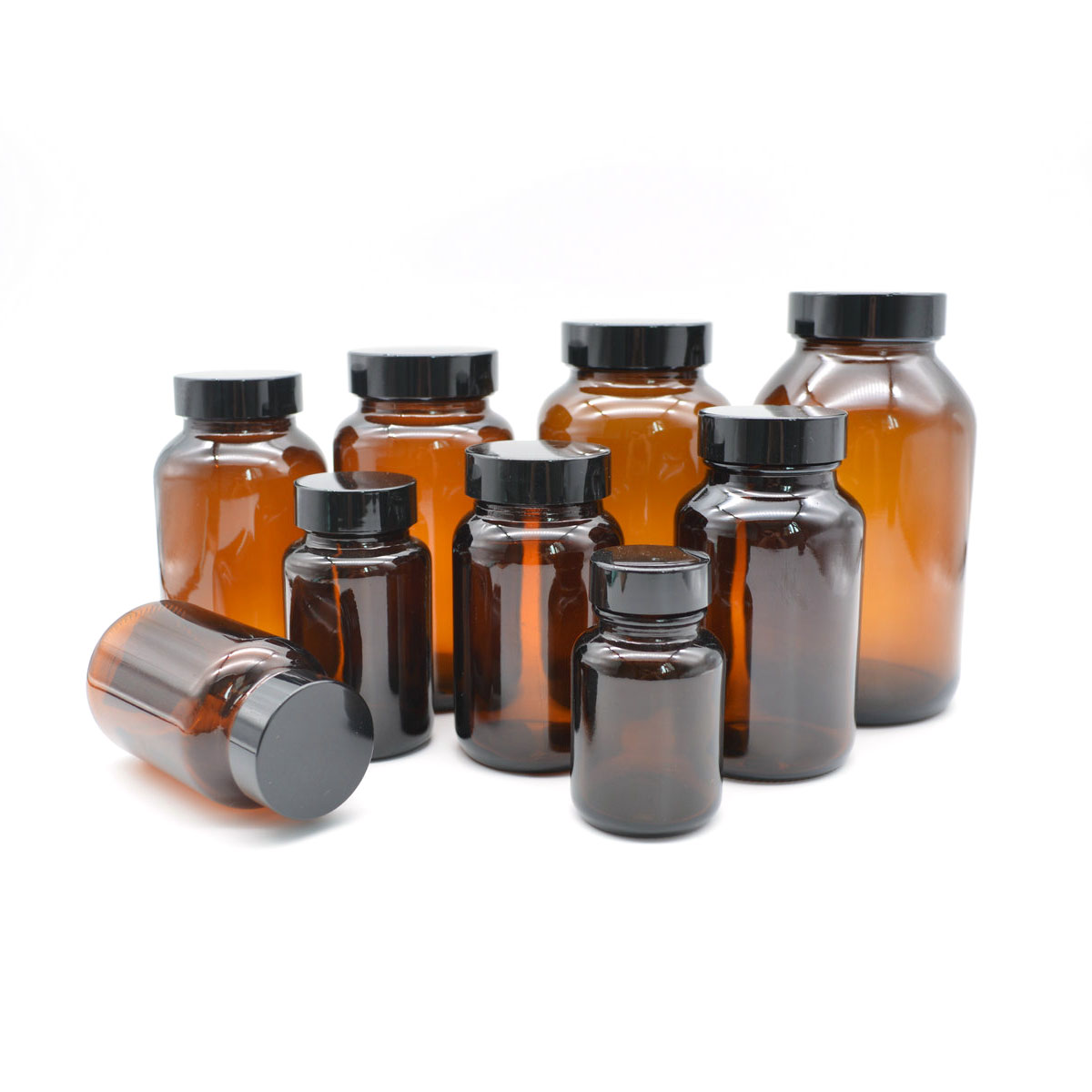 Wide Mouth Pharmaceutical Medical Tablet Glass Bottle