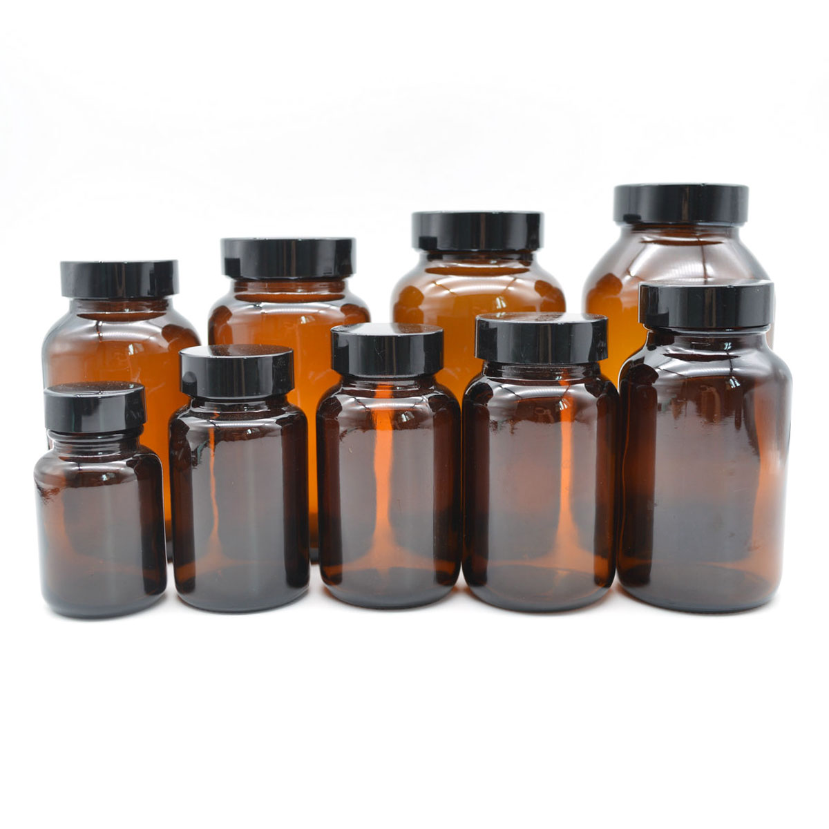 Wide Mouth Pharmaceutical Medical Tablet Glass Bottle