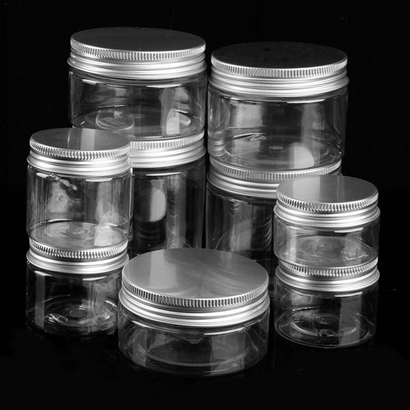 Wide Mouth Plastic 3oz Jars Transparent Storage Bottle Round Liquid Jar Pot Cosmetique
