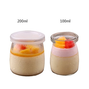 Wide Mouth Pudding Glass Jar Milk Glass Bottle With Cork Lid