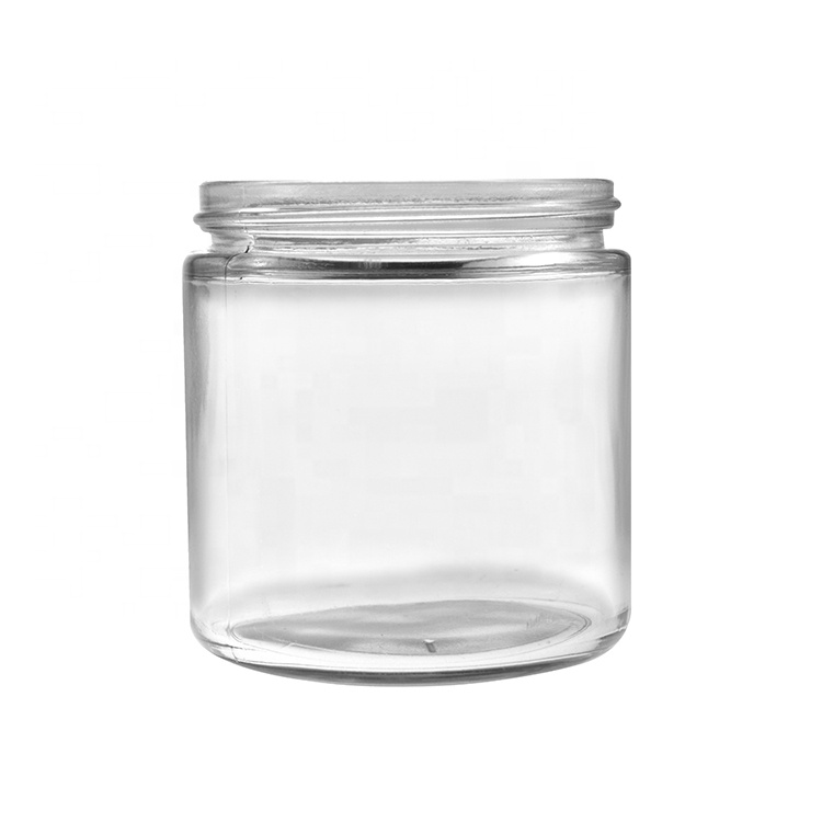 Wide Mouth Straight Side 12oz 16oz Food Glass Storage Jar with Screw Lid