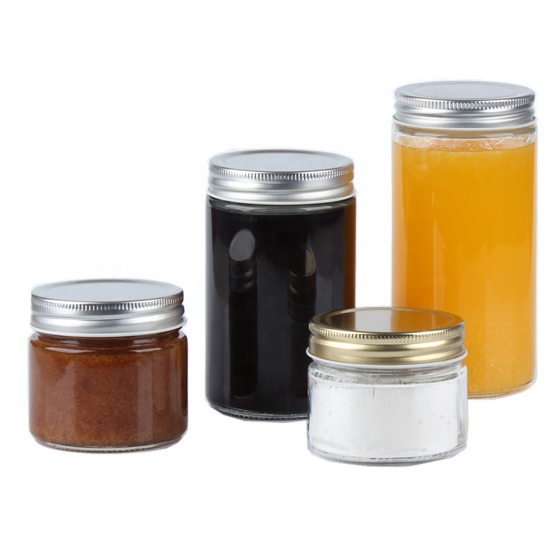Wide Mouth Straight Side 12oz 16oz Food Glass Storage Jar with Screw Lid