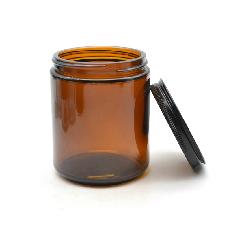 Wide Mouth Straight Side Round Precleaned Jar, Sampling, Glass, 250mL, Amber