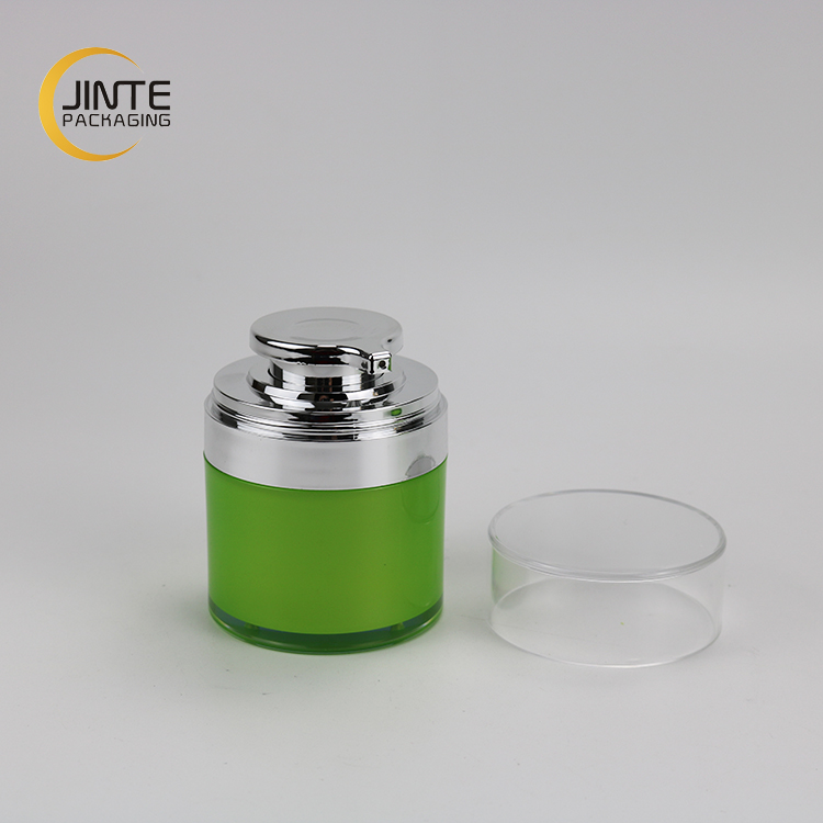Wide Opening Cosmetic Container Jar With Inner Painted Outer Wall And Mirror Silver Pump Perfect For Skincare Essential Cream