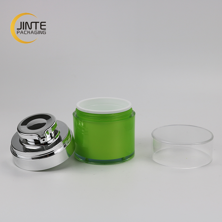 Wide Opening Cosmetic Container Jar With Inner Painted Outer Wall And Mirror Silver Pump Perfect For Skincare Essential Cream
