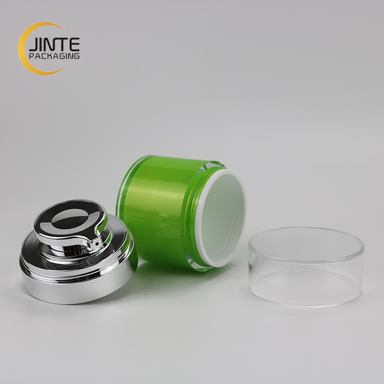 Wide Opening Cosmetic Container Jar With Inner Painted Outer Wall And Mirror Silver Pump Perfect For Skincare Essential Cream