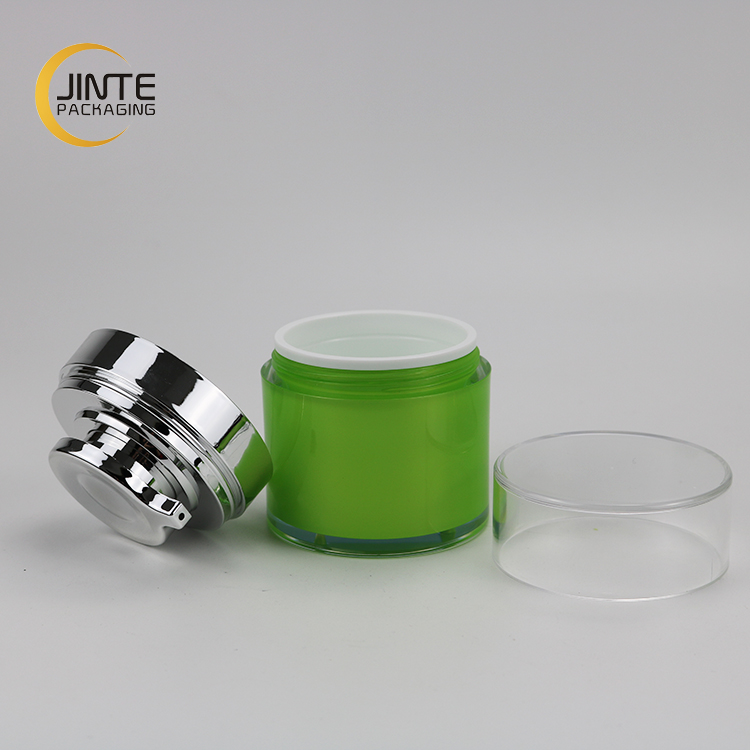 Wide Opening Cosmetic Container Jar With Inner Painted Outer Wall And Mirror Silver Pump Perfect For Skincare Essential Cream