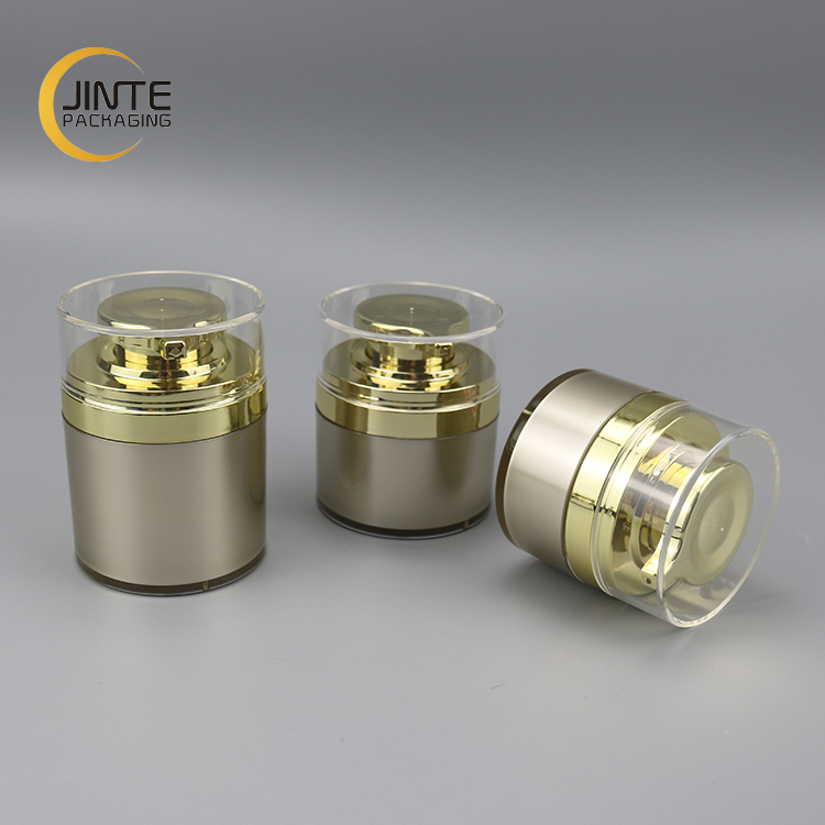 Wide Opening Cosmetic Container Jar With Inner Painted Outer Wall And Pump Perfect For Skincare Essential Cream