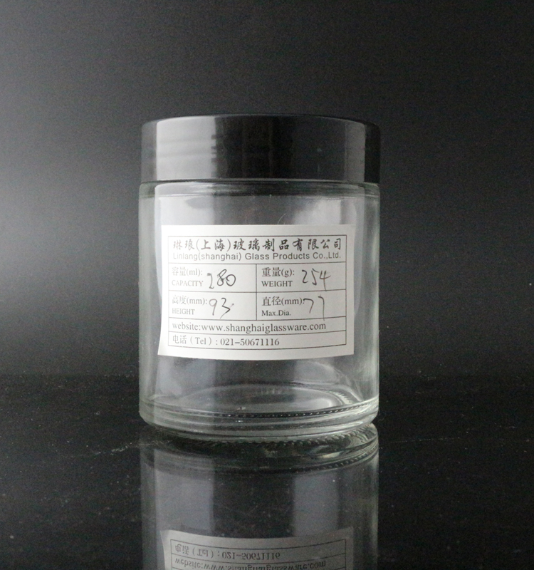 Wide mouth 16oz 9oz 6oz 8oz 4oz 12oz straight side clear glass jar with plastic lid