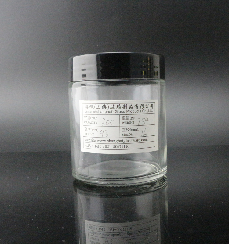 Wide mouth 16oz 9oz 6oz 8oz 4oz 2oz straight glass jar with plastic lid