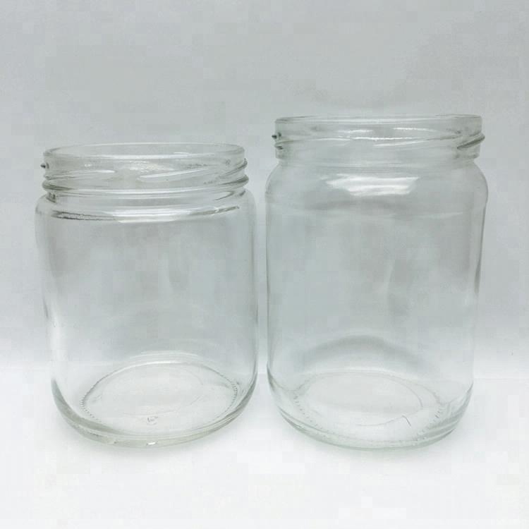 Wide mouth 300ml 500ml clear glass etumax royal honey jars with metal lid
