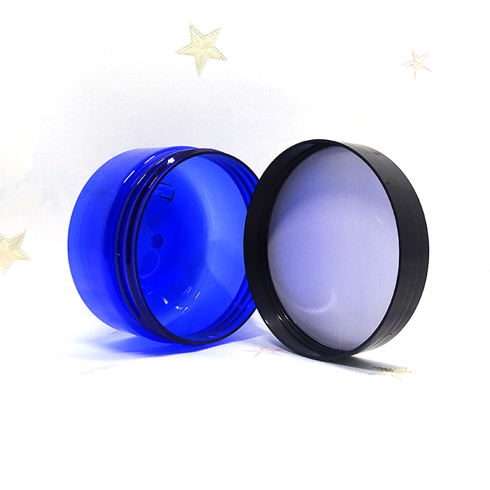 Wide mouth Blue PET cheap plastic cosmetic 200ml hair gel plastic jar for body butter container