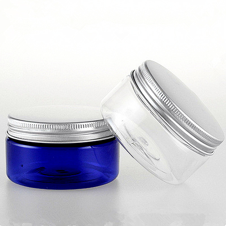 Wide mouth PET cosmetic jar with aluminum cap 200ml