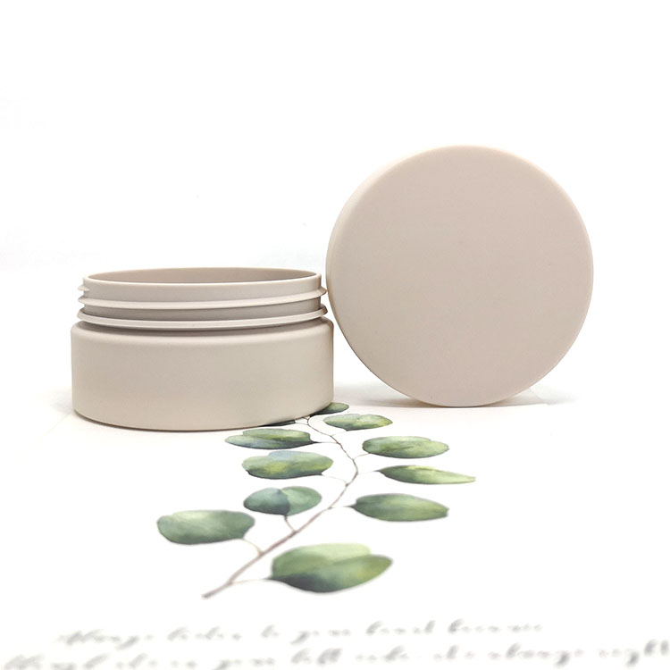 Wide mouth Round custom grey 100 ml PET empty plastic jar cosmetics