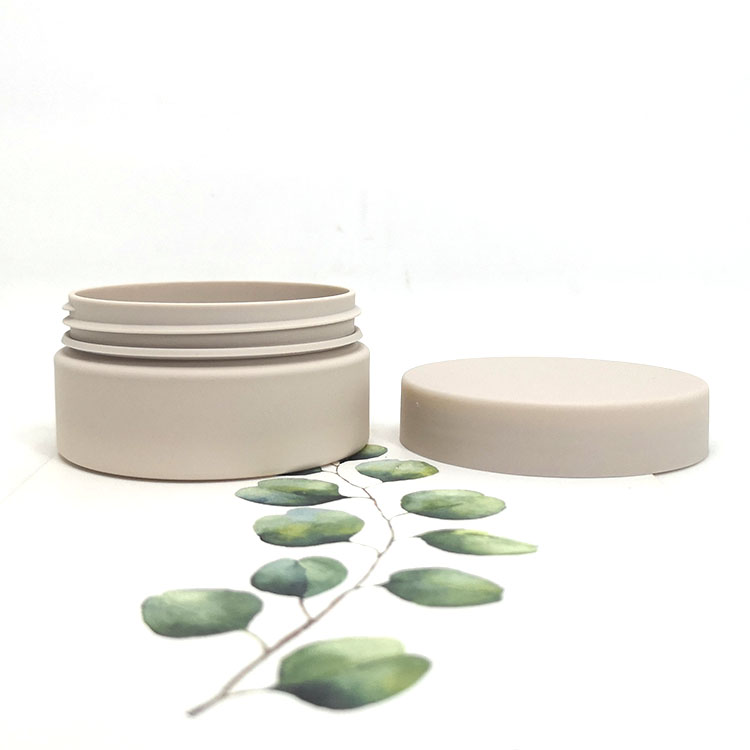 Wide mouth Round custom grey 100 ml PET empty plastic jar cosmetics