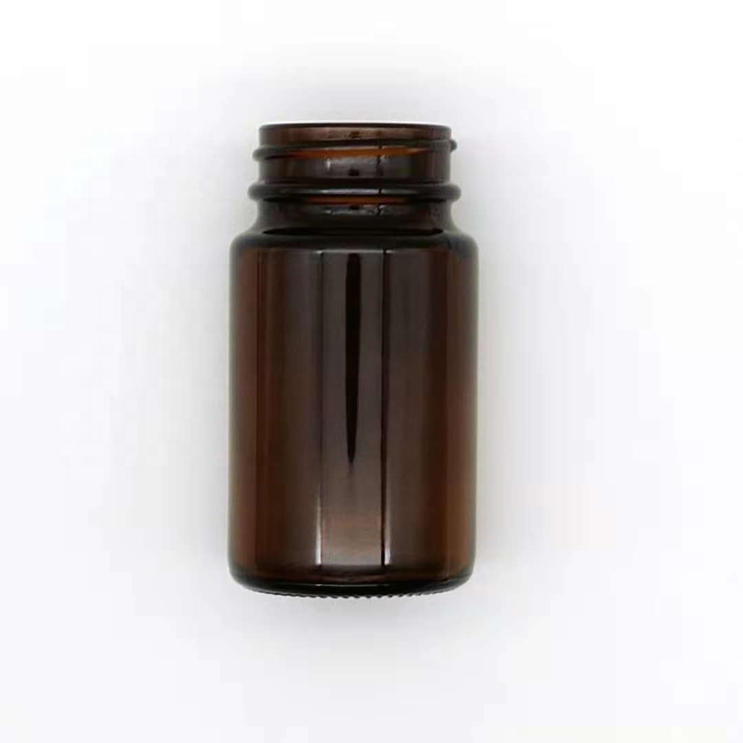 Wide mouth amber glass pill  bottle for medical pill/tablet