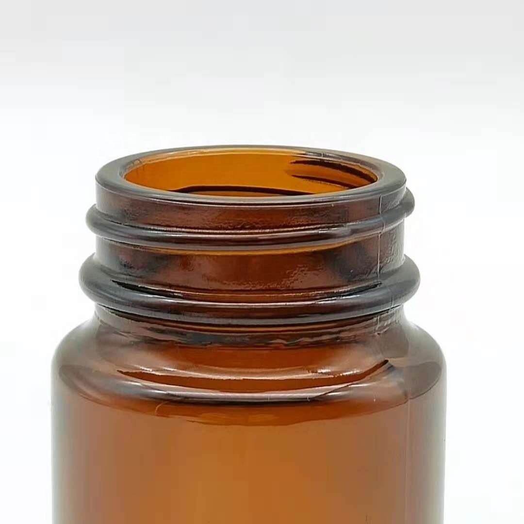 Wide mouth amber glass pill bottle for medical pill/tablet